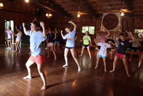 group dances are lotads of fun at summer camp for girls