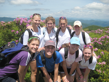 Summer Job Counselors Hiking in Transylvania County