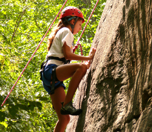 Rock climbing at Camp Illahee