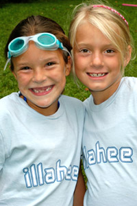 Two summer camp girls at Camp Illahee