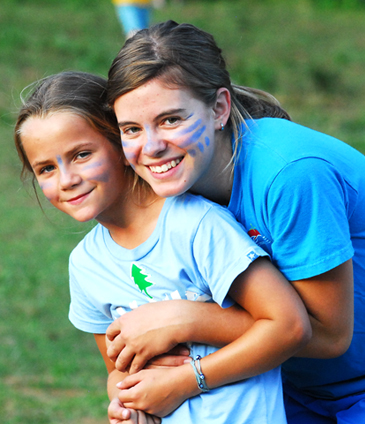 Camp Illahee counselor with camper