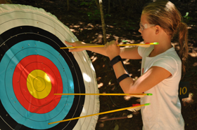 archery at summer camp for girls