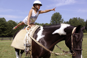 horse riding balance for summer camps at illahee