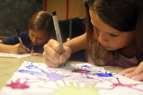 watercolor painting at camp illahee for girls summer camp