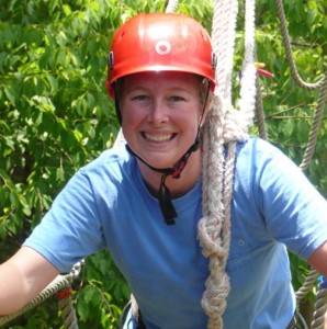 Kris Bush Campbell on the HIgh Ropes Course