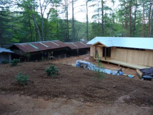 New bath house is framed and ready for paint at Camp Illahee Summer Camp