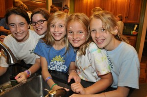 Baking cookies with Laurie is a big hit for Illahee campers.