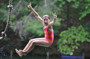 Once you get your nerve up, the Tarzan swing is a bunch of FUN!