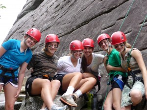 Rock climbing at Camp Illahee girls camp
