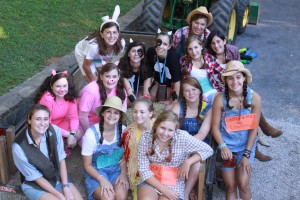 girls camp girls dressed as farm animal for surprise day