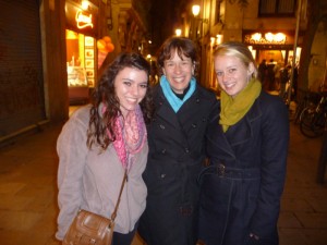 Camper Emmy Onorato, Laurie and Gardner Strayhorn meet on the streets in Barcelona, Spain.