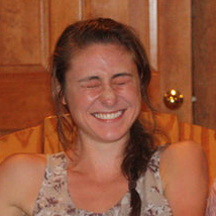 Emily enjoys some laughter with fellow counselors