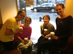 Coffee on a rainy day with friends in the Big Apple.