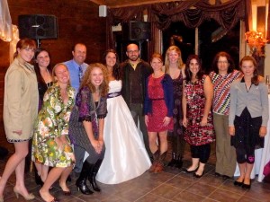 Bianca poses with Illahee friends at her wedding.