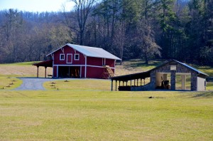 Freshly painted barn at Hannah Ford.