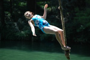 Camper perfects backflip on the Tarzan Swing at Camp Illahee