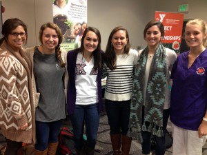 Counselors Greet Kris during a recent staff fair.