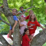 Campers in tree at Hannah Ford Farm